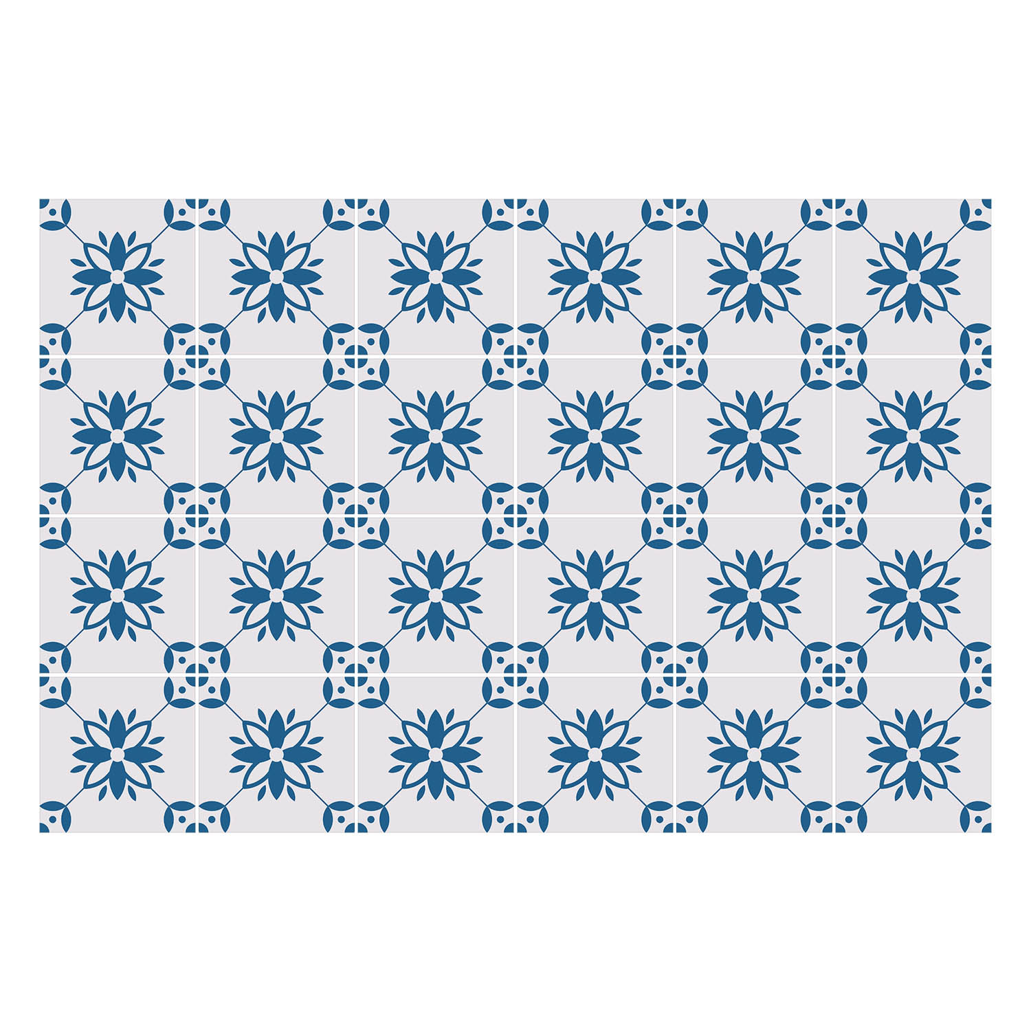 Naklejki na kafelki 10x10 cm Kwiatowe motywy w siatce 24 szt.