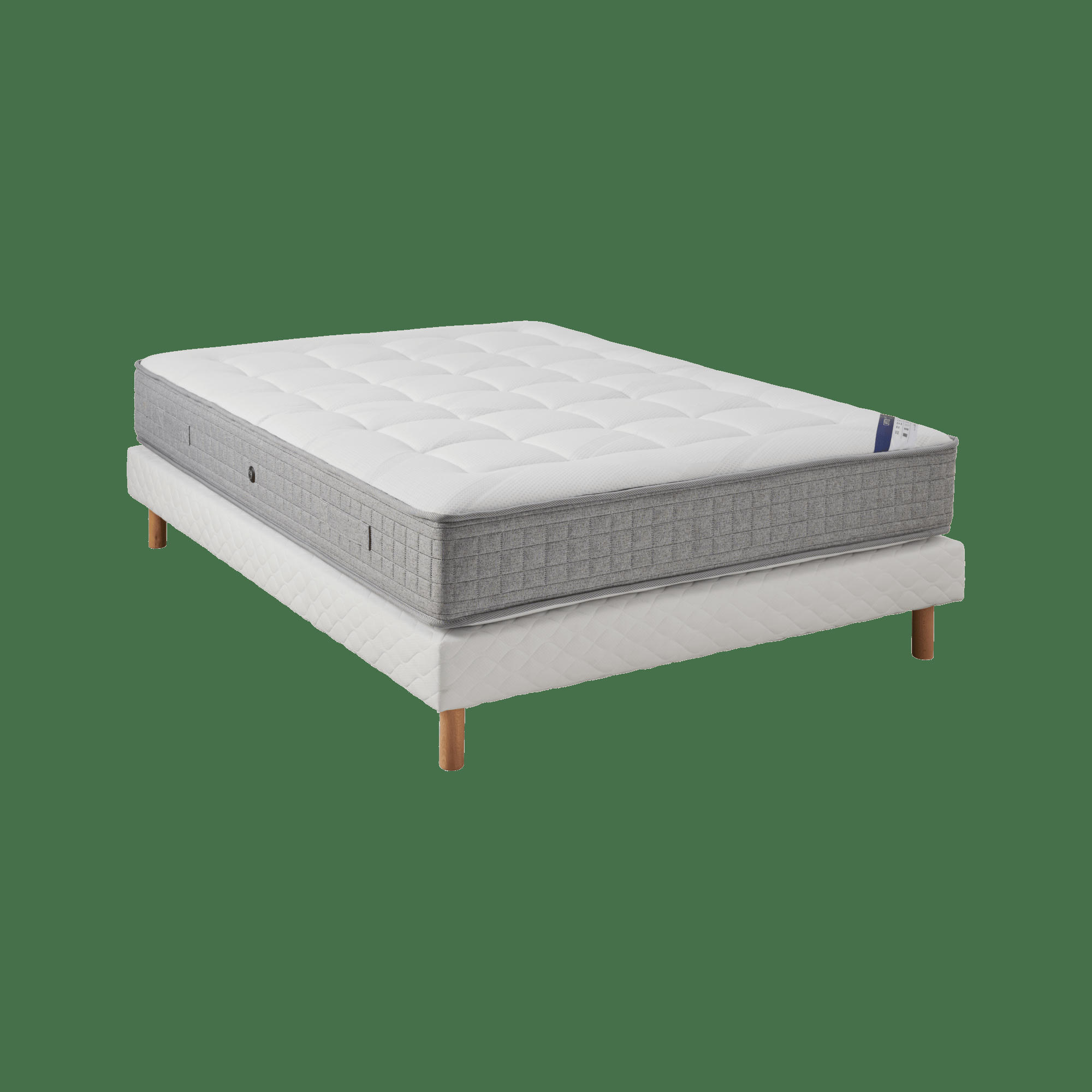 CAPITON 2 - Ensemble avec matelas en ressorts ensachés et sommier 160 x 200 cm