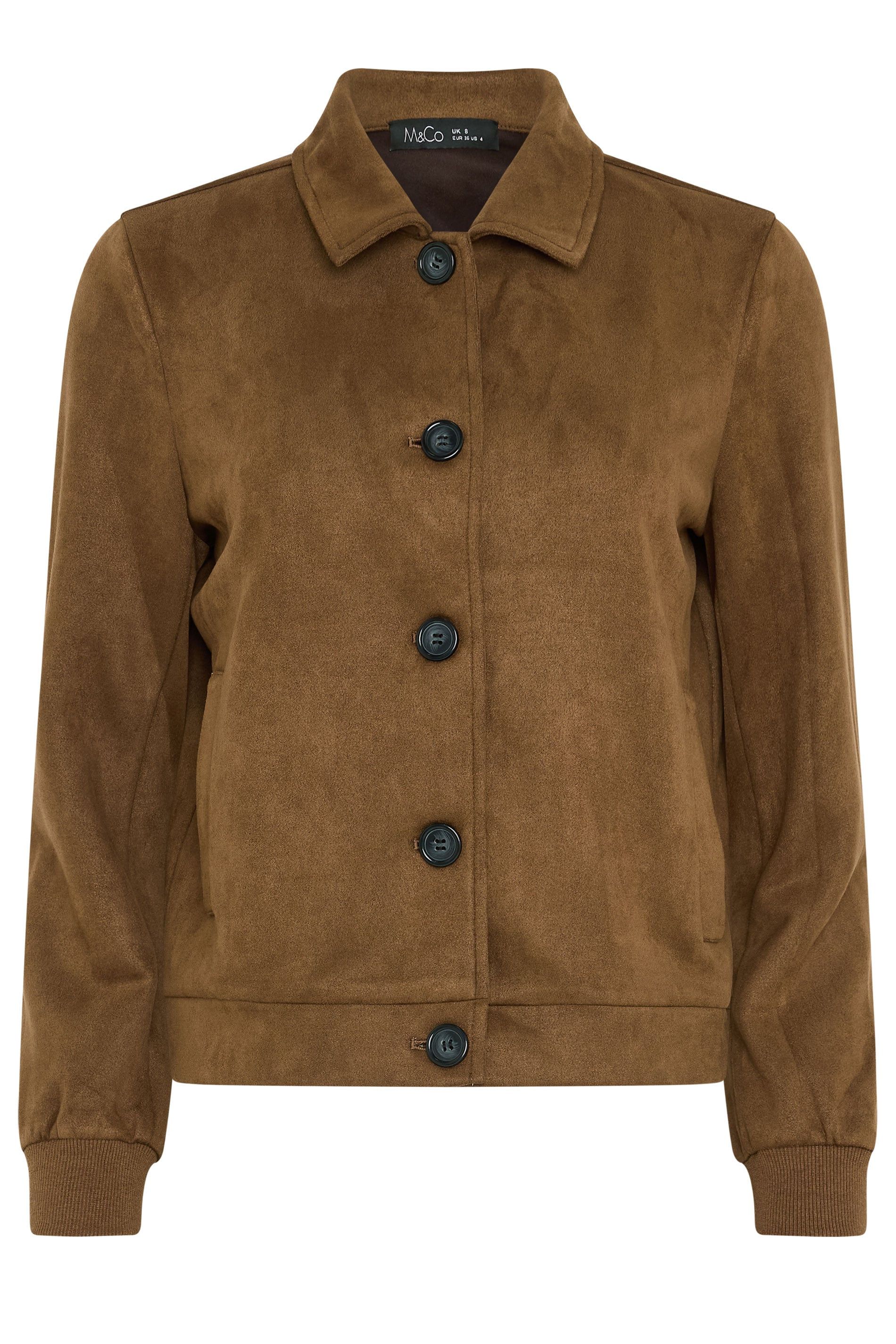 M&Co Petite Faux Suede Button Up Jacket