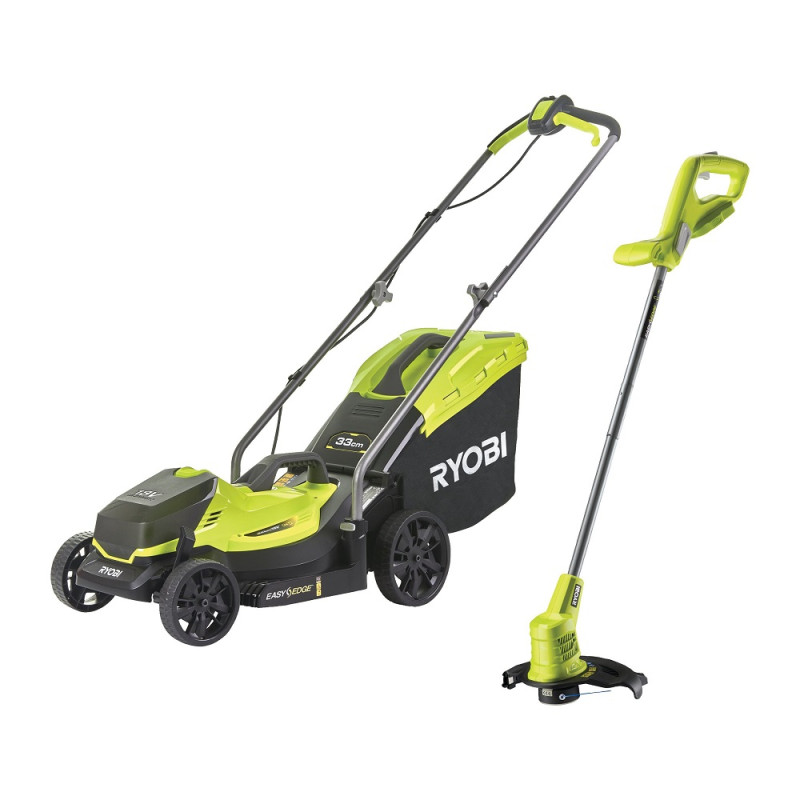 Pack tondeuse sur batterie et coupe-bordure 33 cm 18 V RYOBI