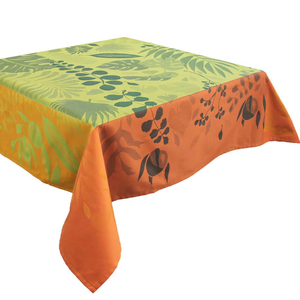 ORANGE FESTIVAL CITRUS - Nappe antitache déperlant pur coton orange 155x225