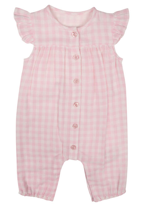Baby Girls Pink Gingham Romper