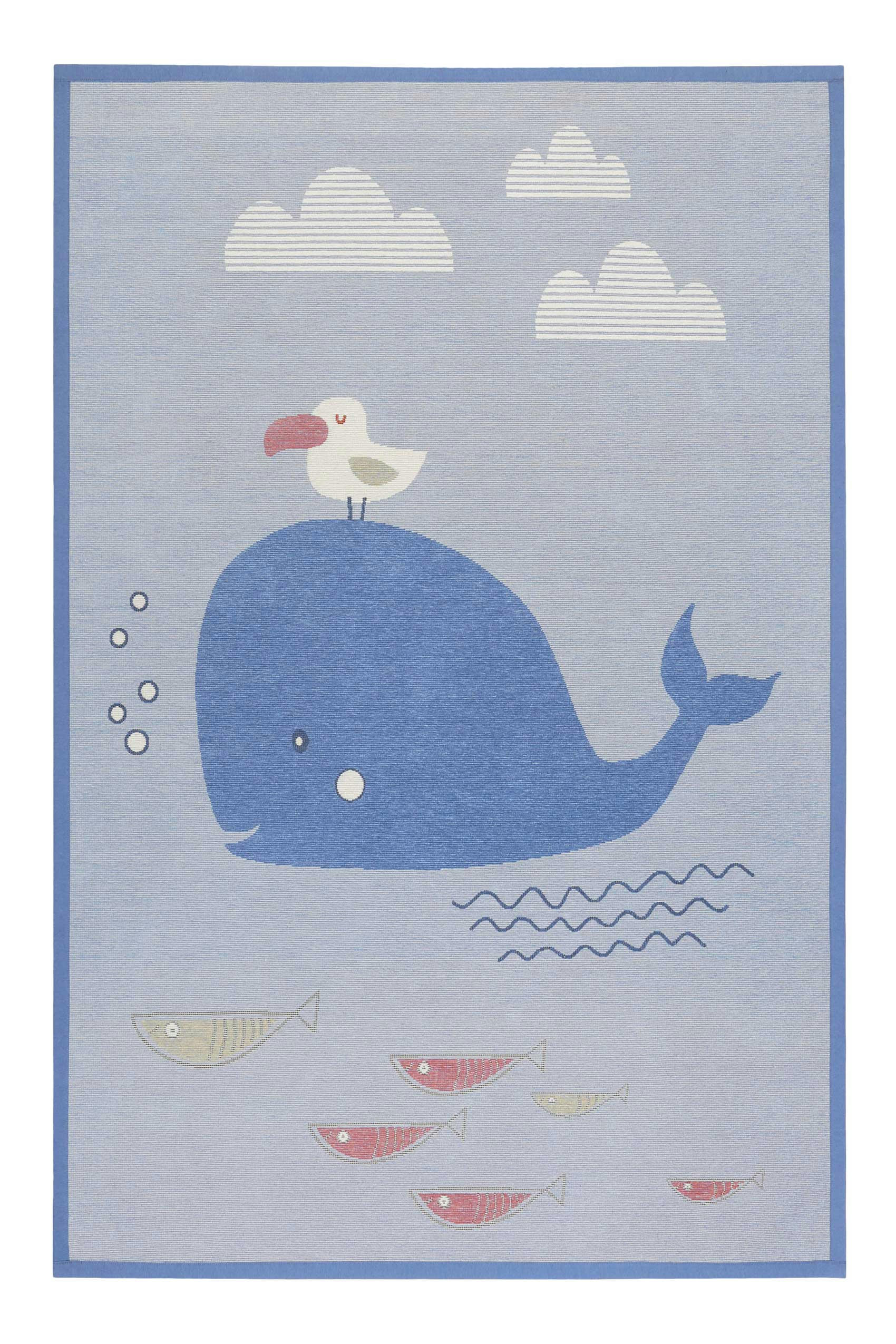 WHALE BUDDY - Tapis plat réversible thème baleine 70x140