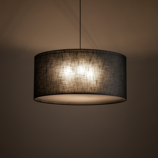 Lampa Wisząca Tk Lighting Largo Czarny Abażur Z Białą Przysłona 3Xe27