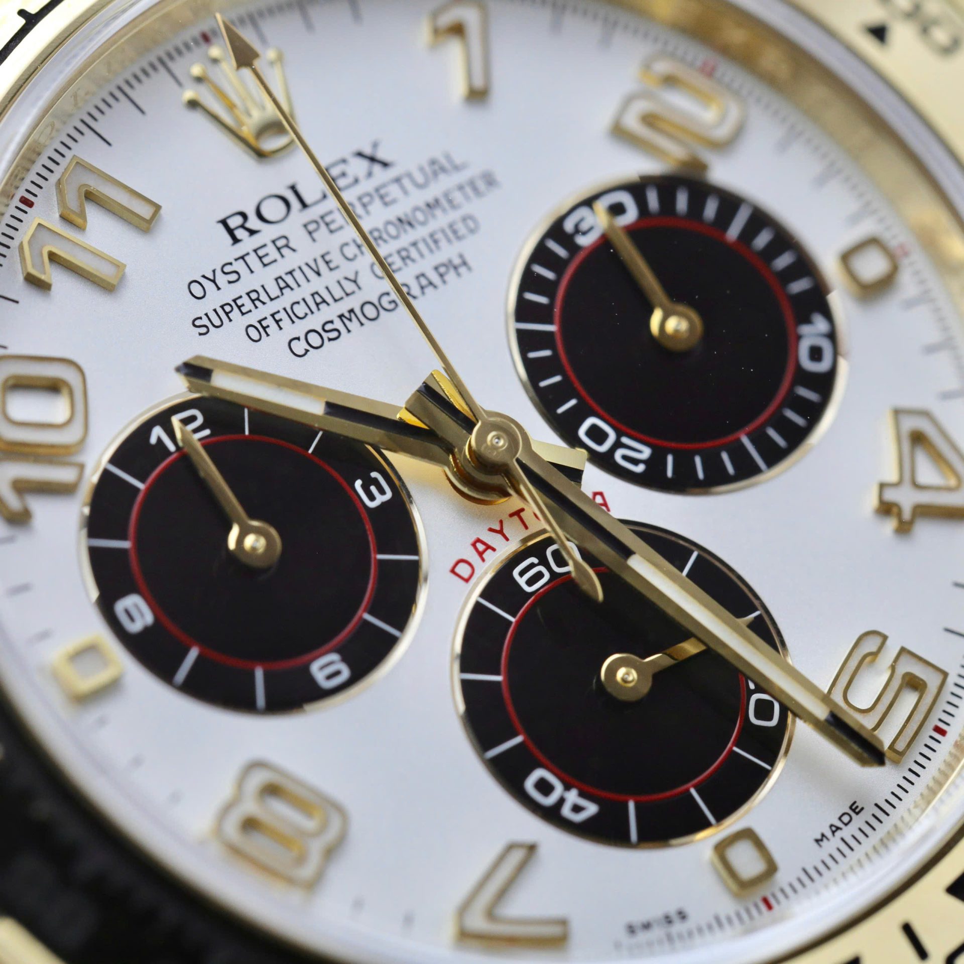 Rolex Daytona 116519 YG Plated White Dial 40mm Oysterflex Super Clone