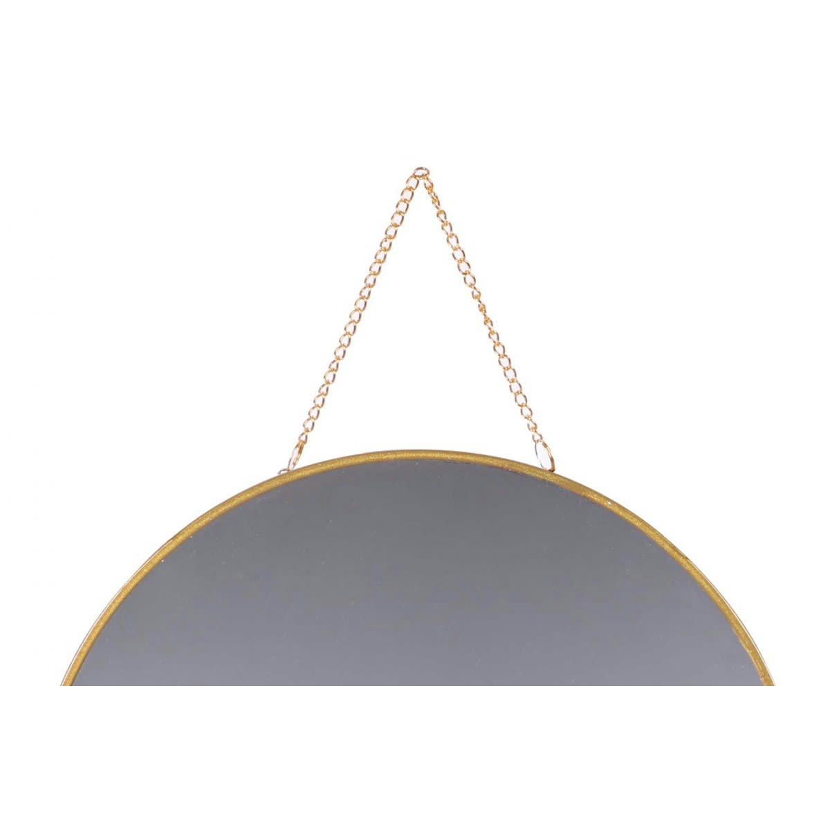 OR - Miroir suspendu avec chaînette rond en métal doré D30