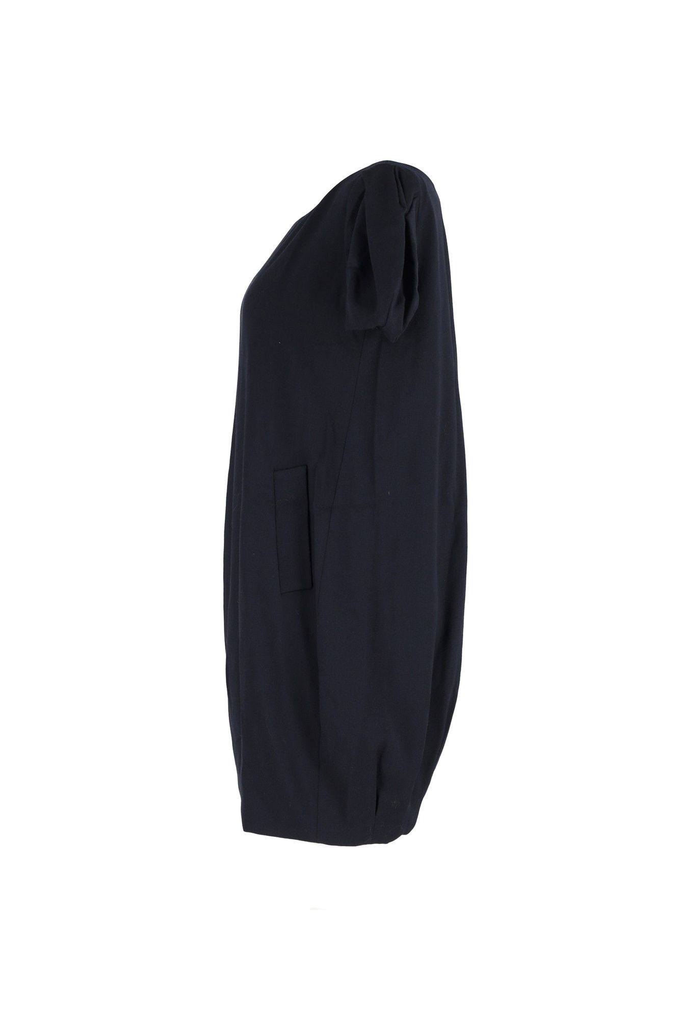 Alexander McQueen Preloved Puff Sleeve Dress w/ Pockets in Navy Blue Polyester