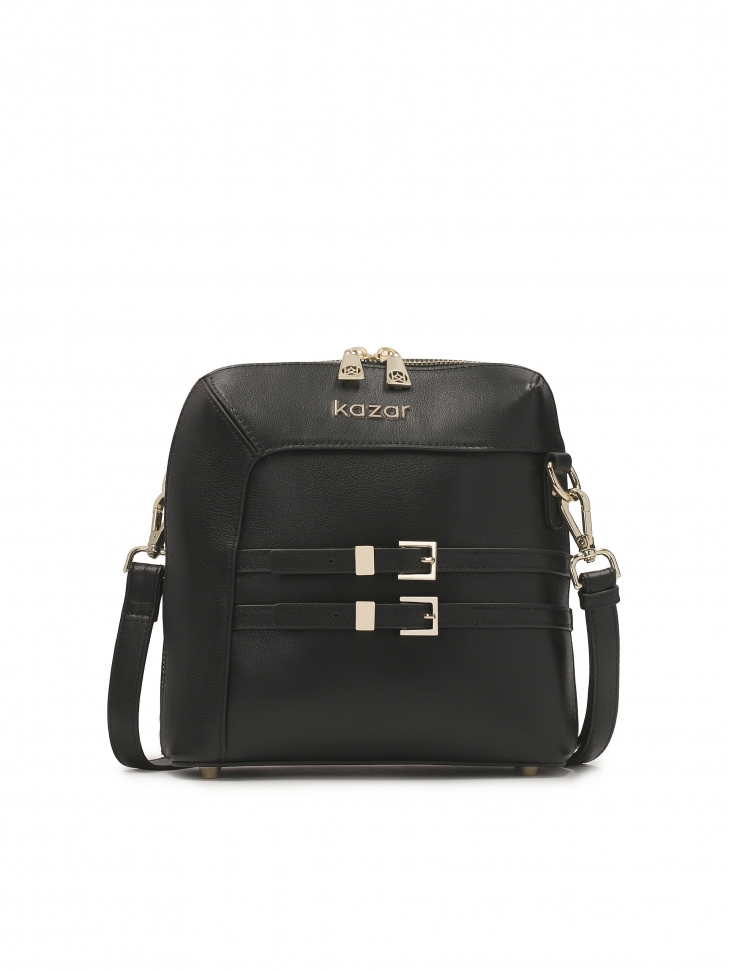 Small black handbag with bipolar zipper