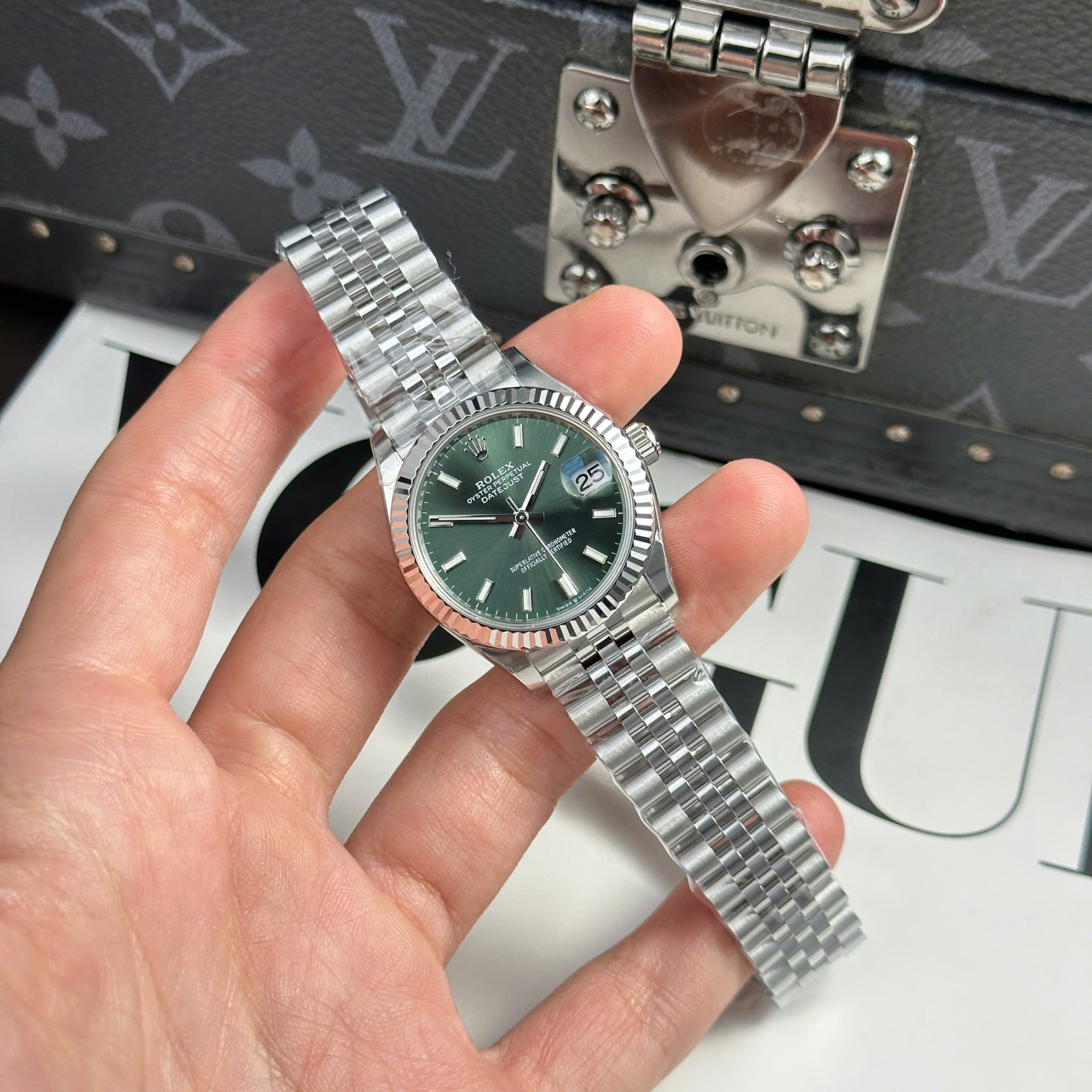 Rolex Datejust 316L Steel Green Dial 31mm Jub THBF Replica
