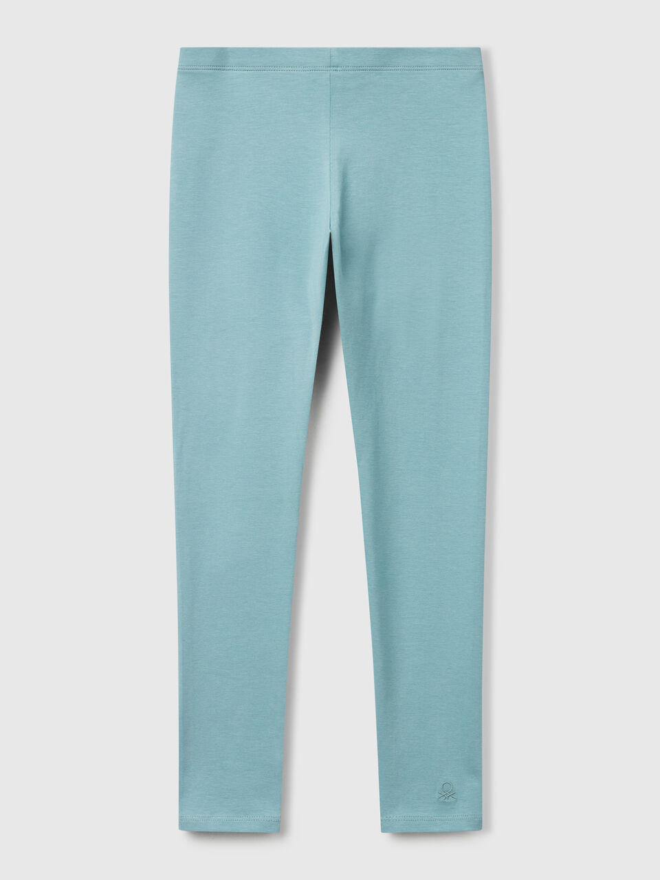 Stretch cotton leggings with logo