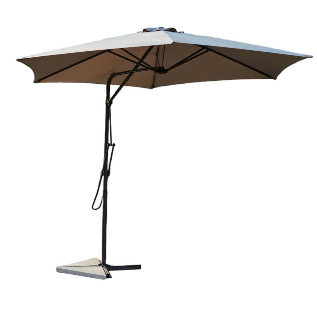 ALCUDIA - Parasol déporté avec ouverture innovante Ø 3 m gris