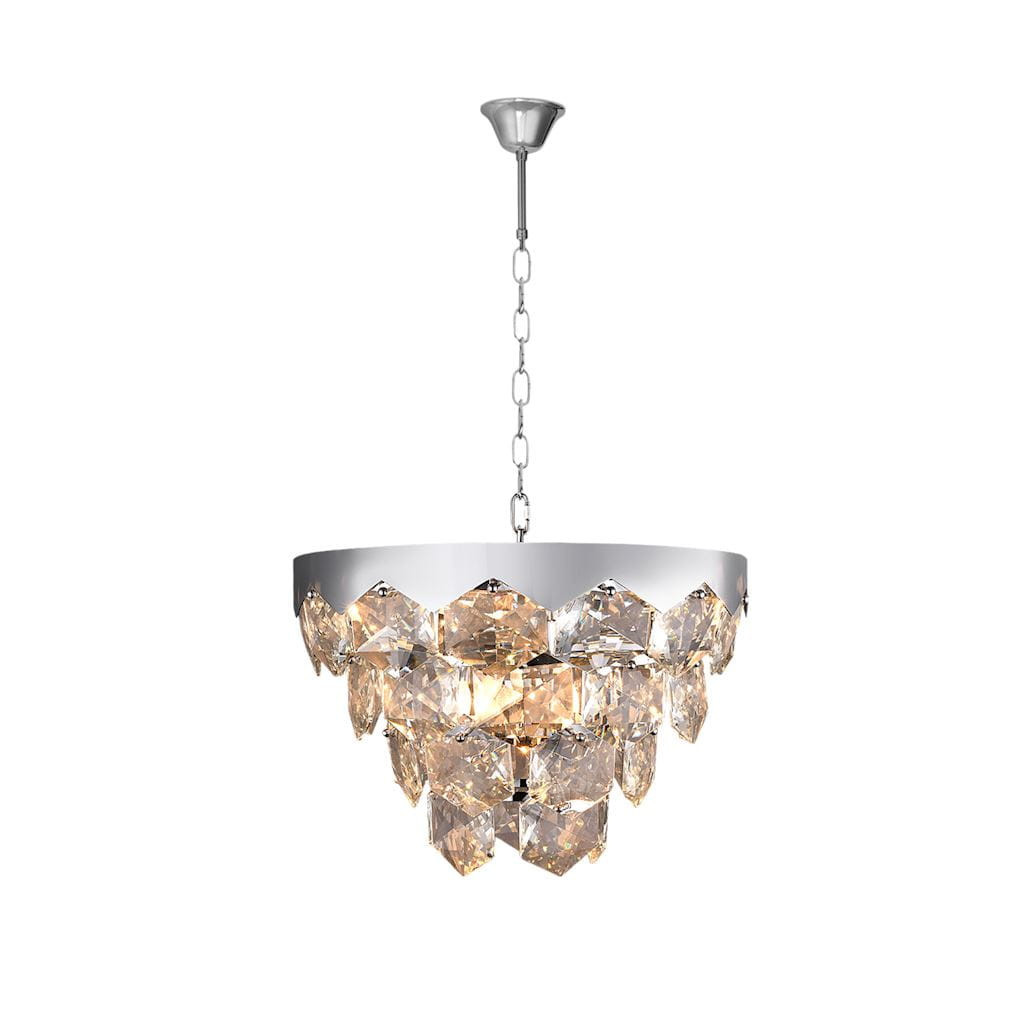 Lampa wisząca chromowana-przezroczysty GRACE 6xE14x40W Milagro