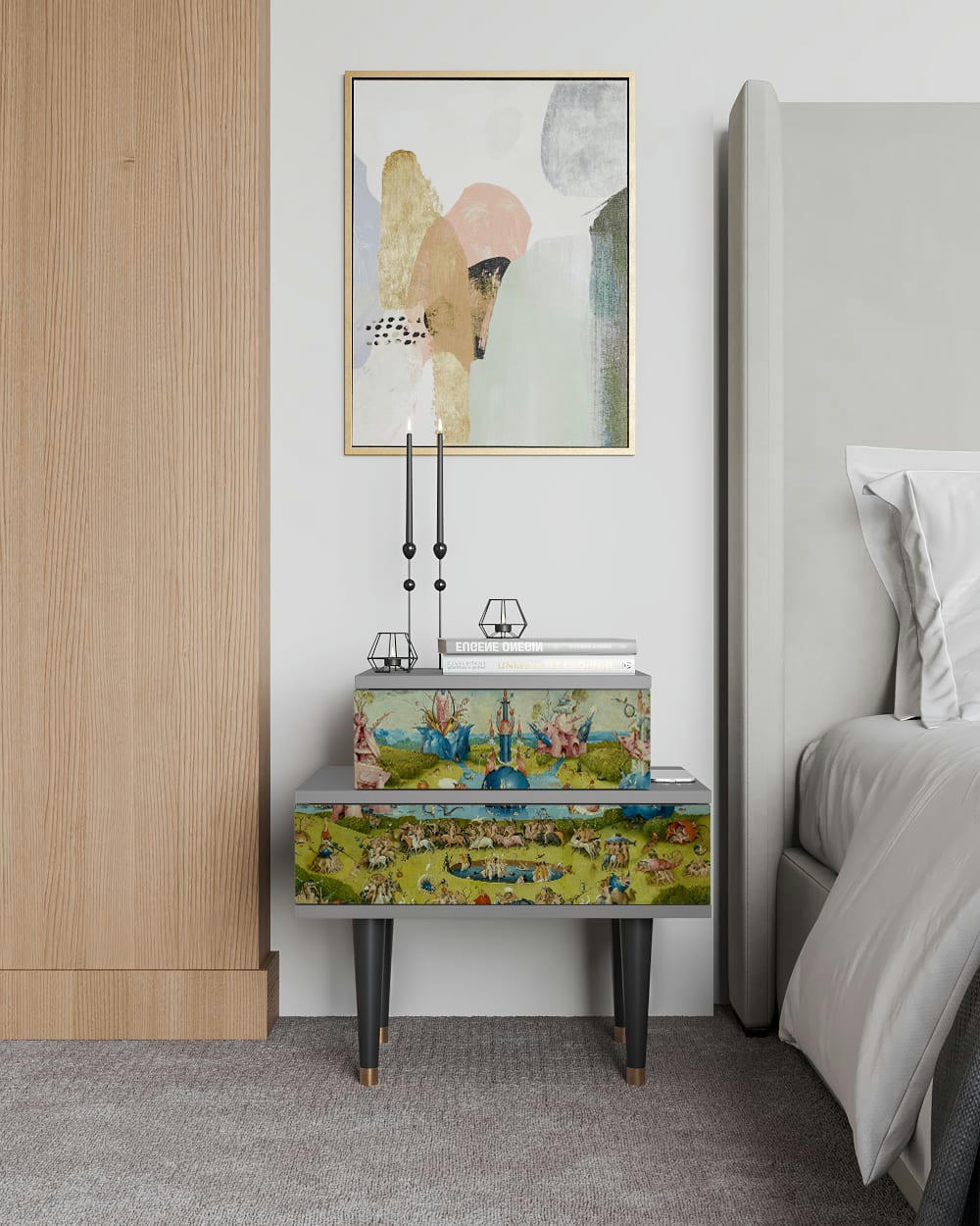 THE GARDEN BY HIERONYMUS BOSCH - Table de chevet multicolore 2 tiroirs L 58 cm