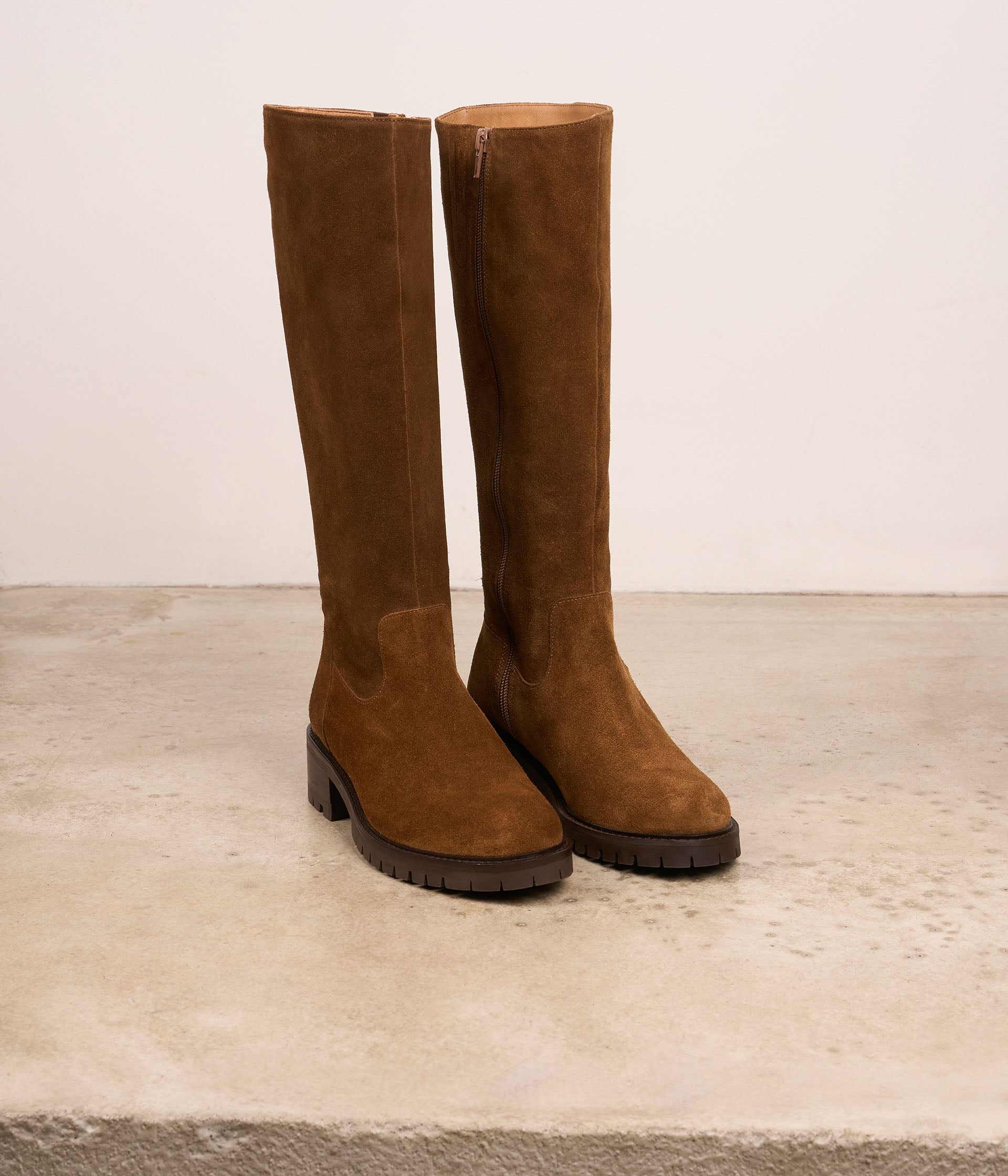 Bottes velours camel Léandro
