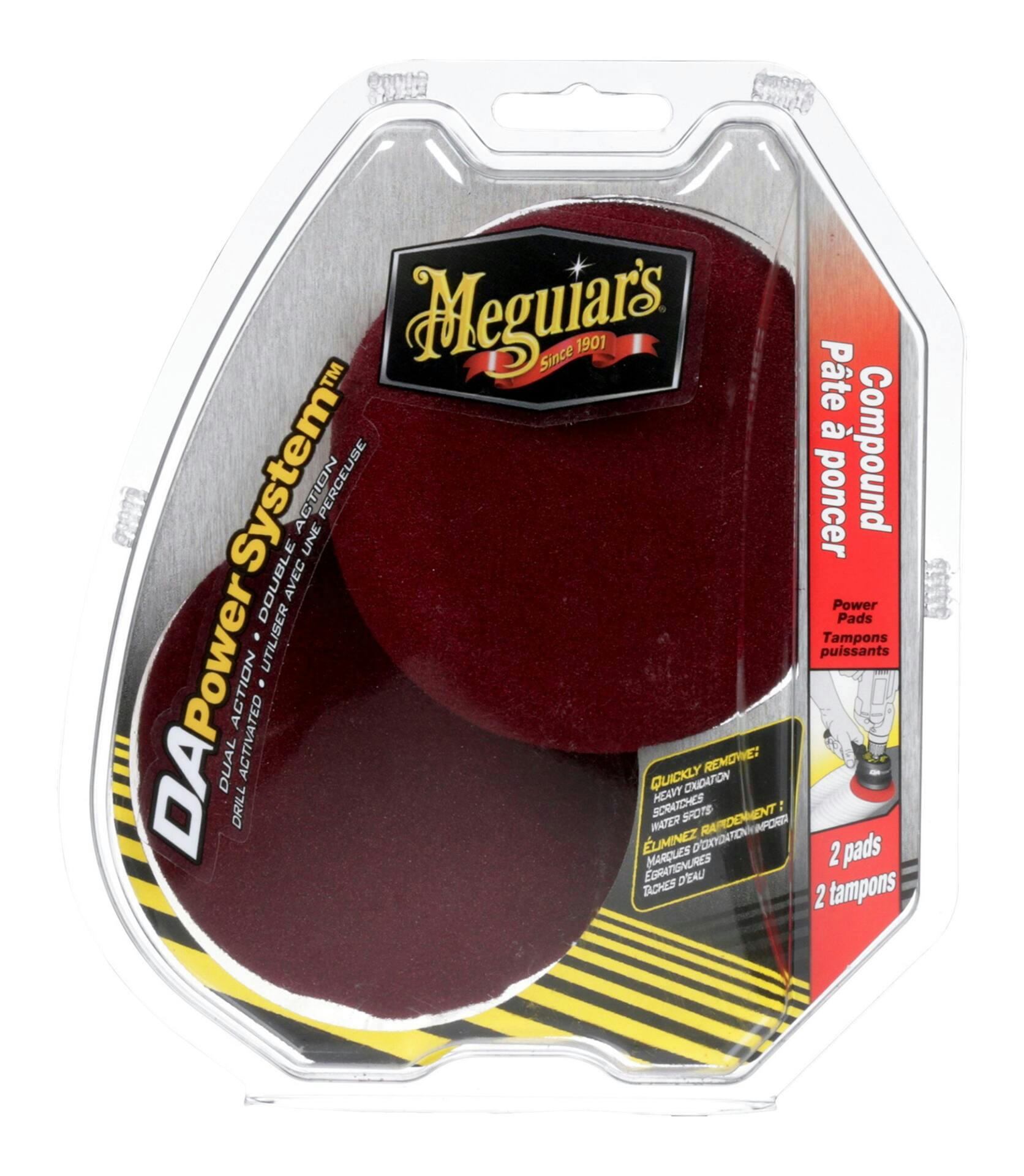 Meguiar’s DA Power System Comopund Power Pads, Brown, 2-pk