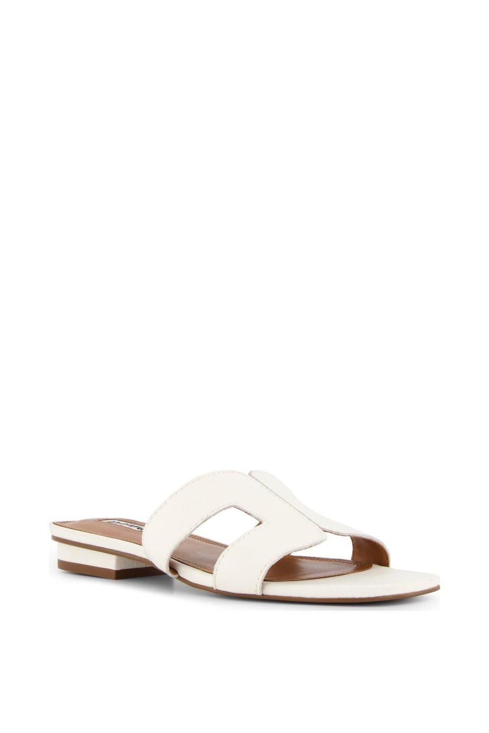 Dune London Wide Fit 'Loupe' Leather Sliders