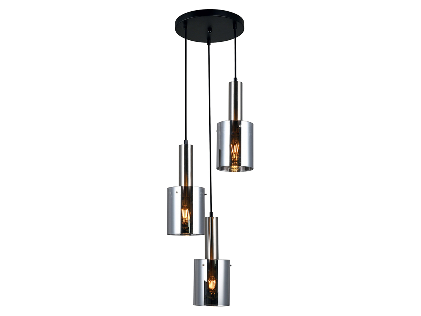 Lampa wisząca Sardo 3-punktowa stalowa srebrny