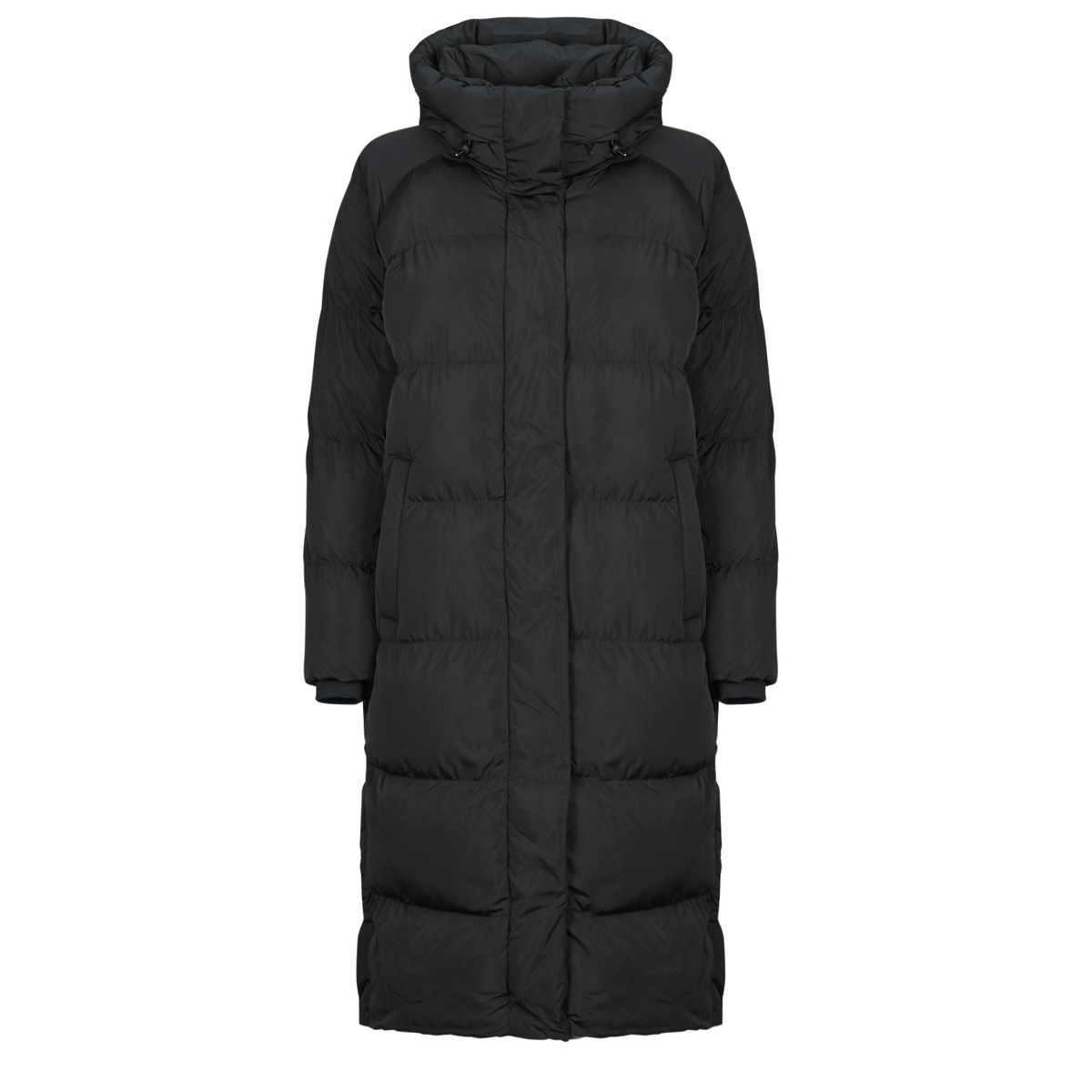 Superdry - LONGLINE HOODED PUFFER COAT - Black