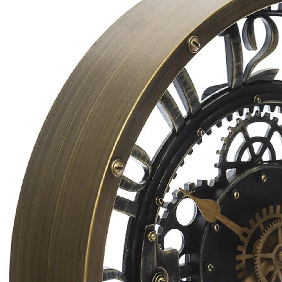 Atmosphera wandklok klassiek - goud - kunststof - D27 cm