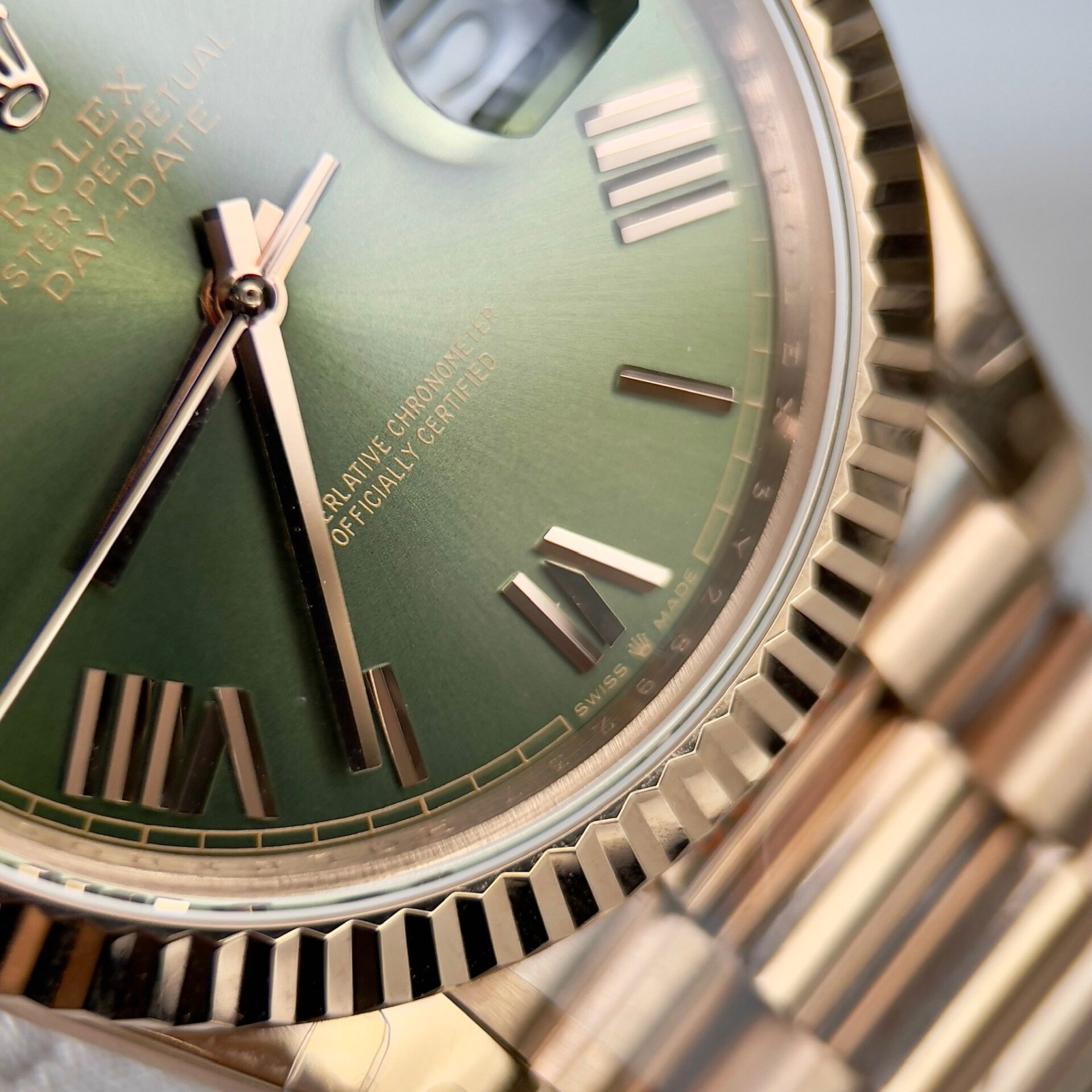 Rolex Day-Date 228235 RG Plated Green Dial 40mm Super Clone