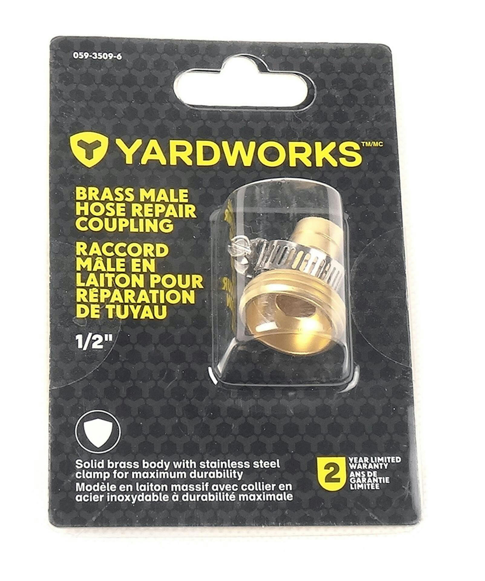 Yardworks Brass 1/2-in Male End Garden Hose Repair Coupling