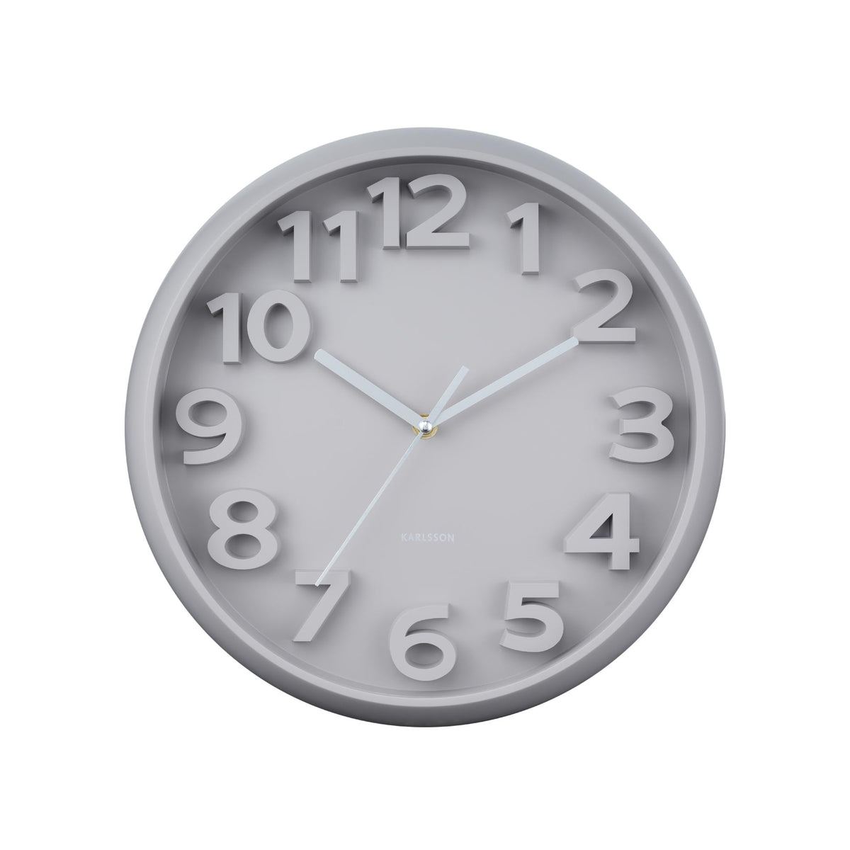 Karlsson wandklok Elevated Classic Numbers - grijs - Ø33.5cm