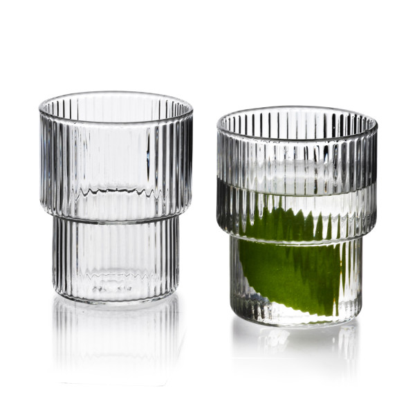 Komplet 4 szklanek 320ml ze szkła borokrzemowego ELLA STRIPES