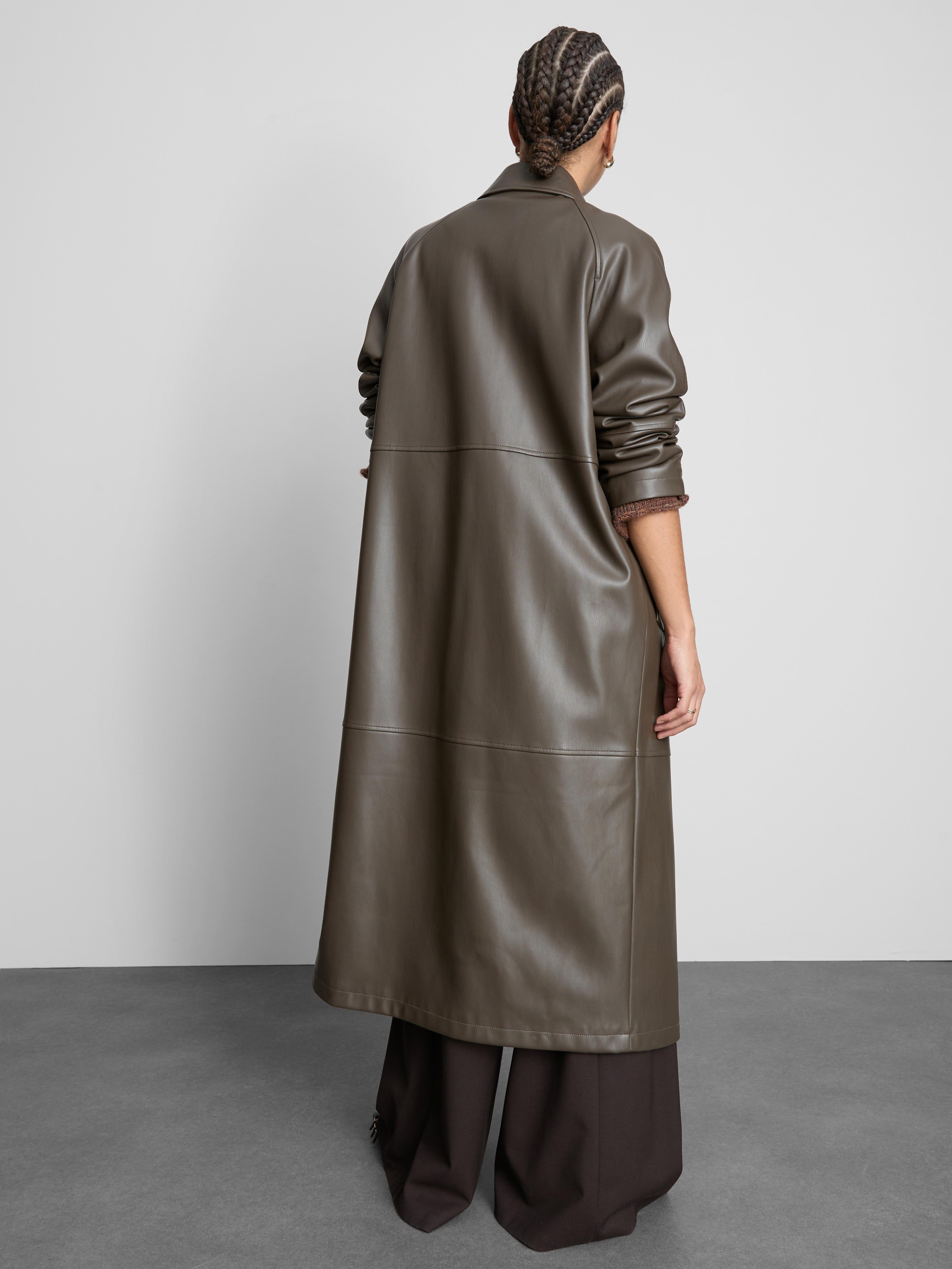 Paula Echevarría Faux Leather Longline Coat