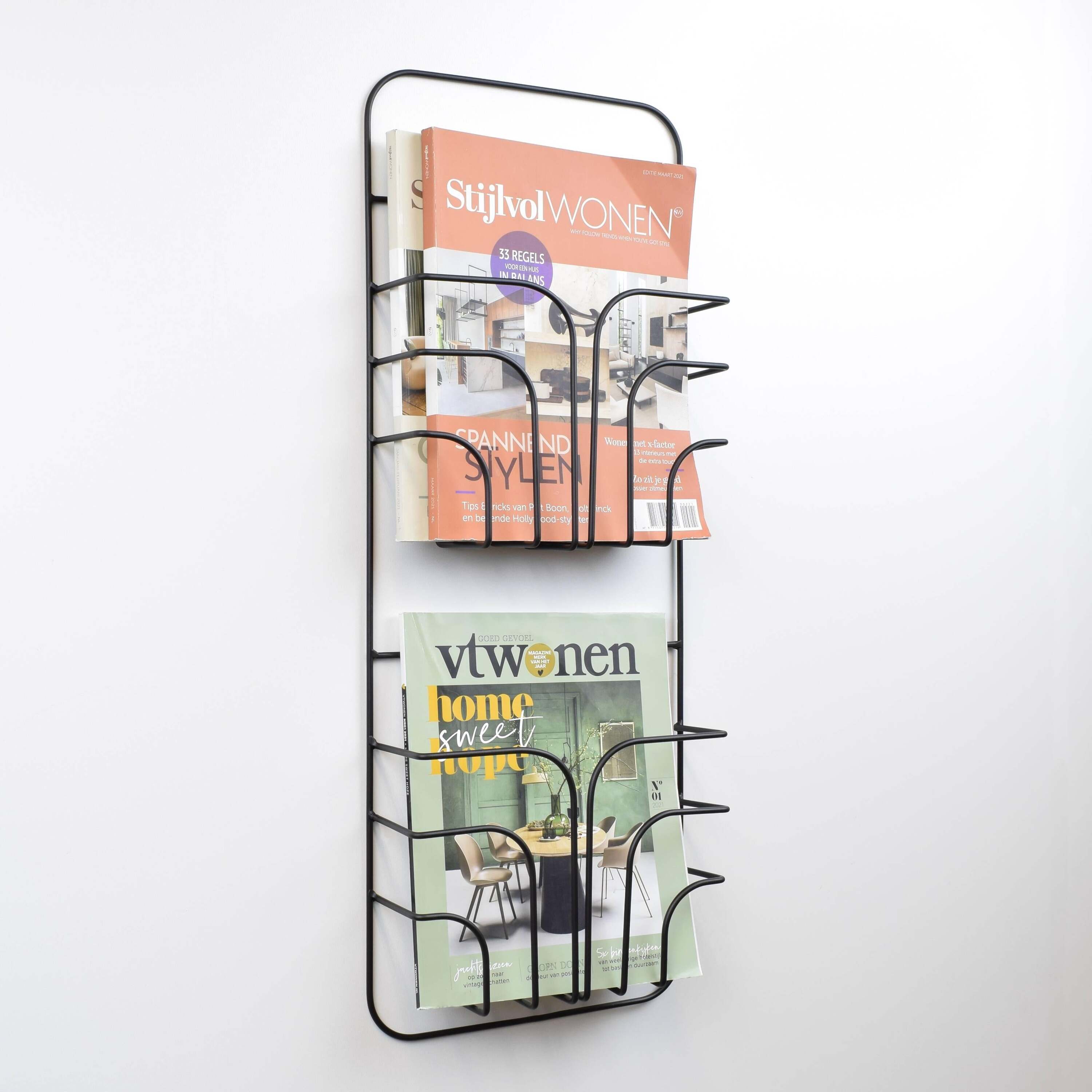 LOFT42 Rowan Large Tijdschriftenrek - Zwart - Metaal