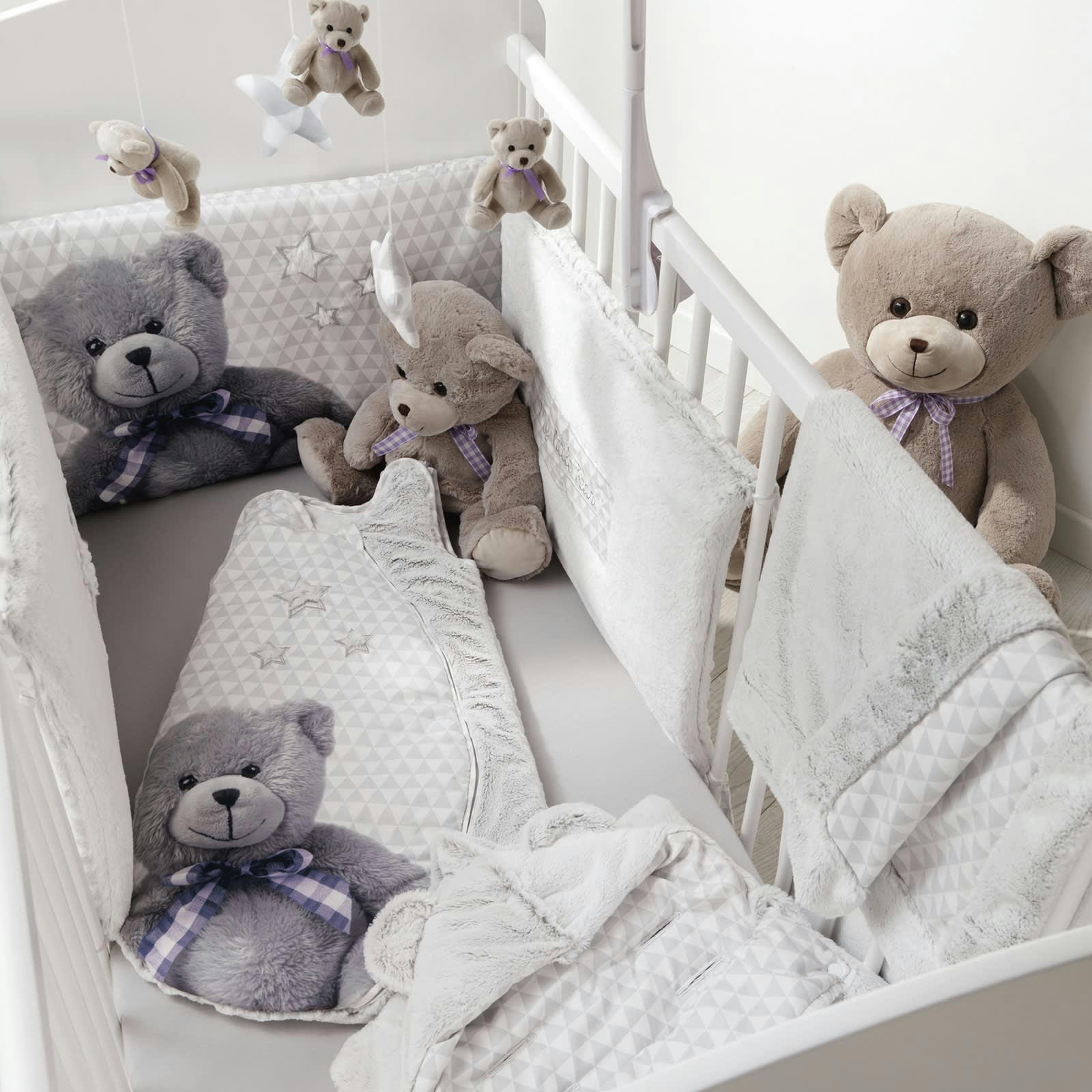 - Mobile musical bébé Little Bear Gris/Blanc 34x65
