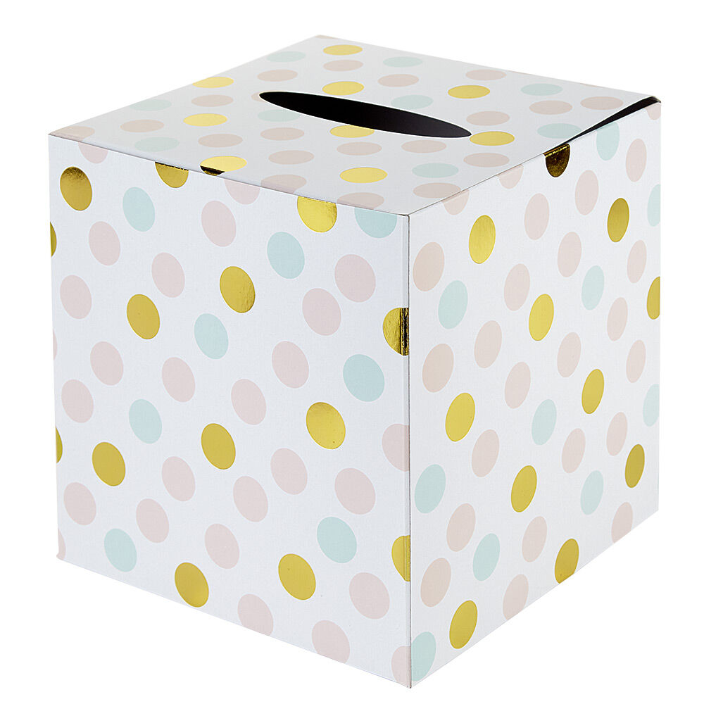 Urne d'anniversaire à poids de couleur rose, vert et doré en carton
