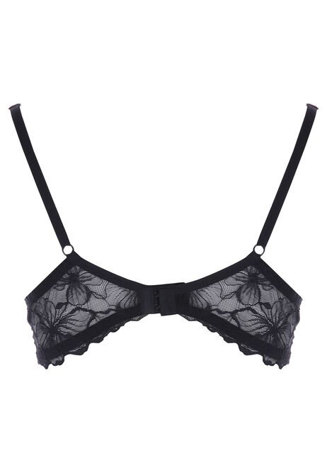 Womens Black Full Cup Lace T-shirt Bra