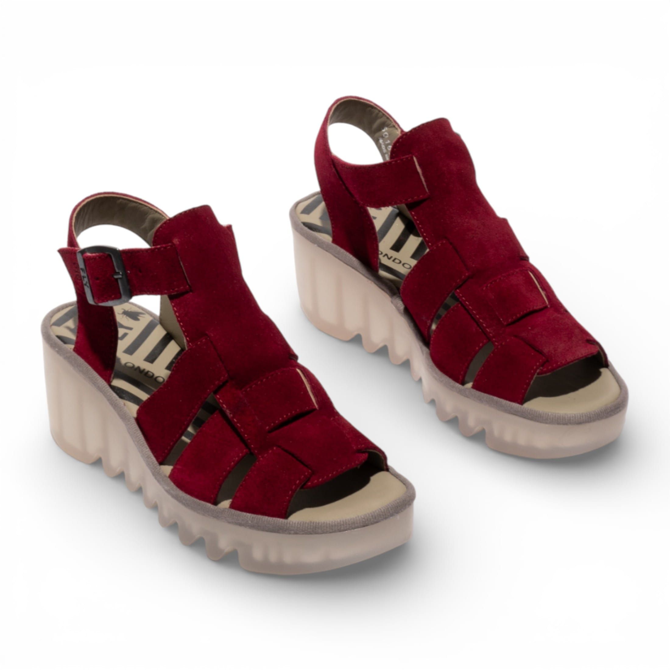 Infinity Leather Fly London BAIC621FLY Suede Leather Wedge Sandals