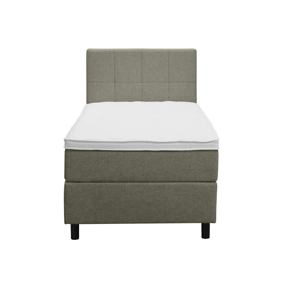 Boxspring Liv geblokt - groen - 90x200 cm - ronde poot
