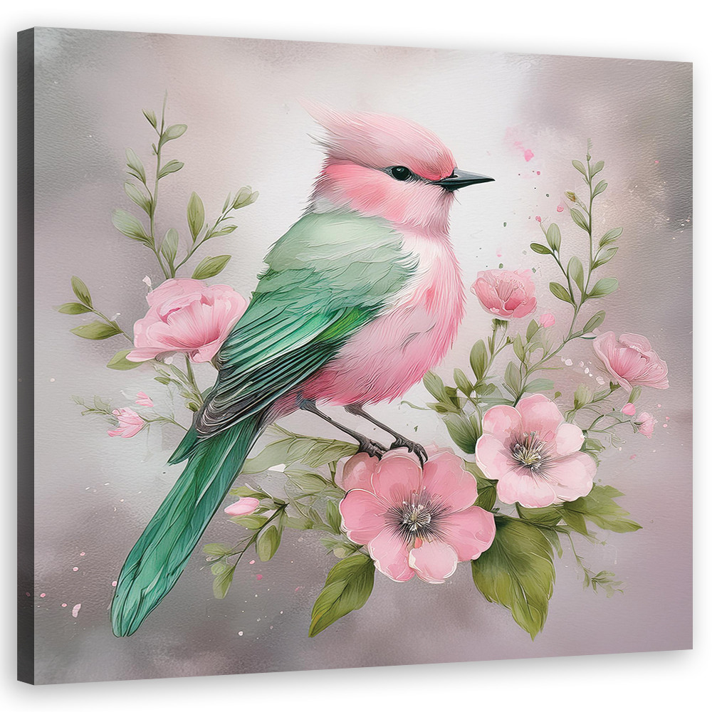 Feeby Obraz na płótnie, Zwierzęta Shabby Chic Ptak 30x30