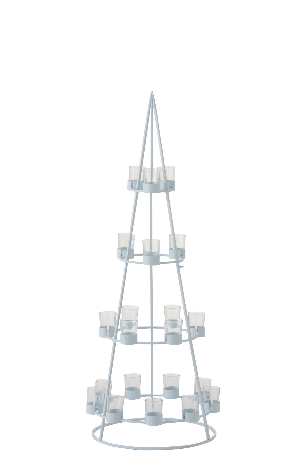 J-Line theelichthouder Boom 21 - metaal/glas - wit