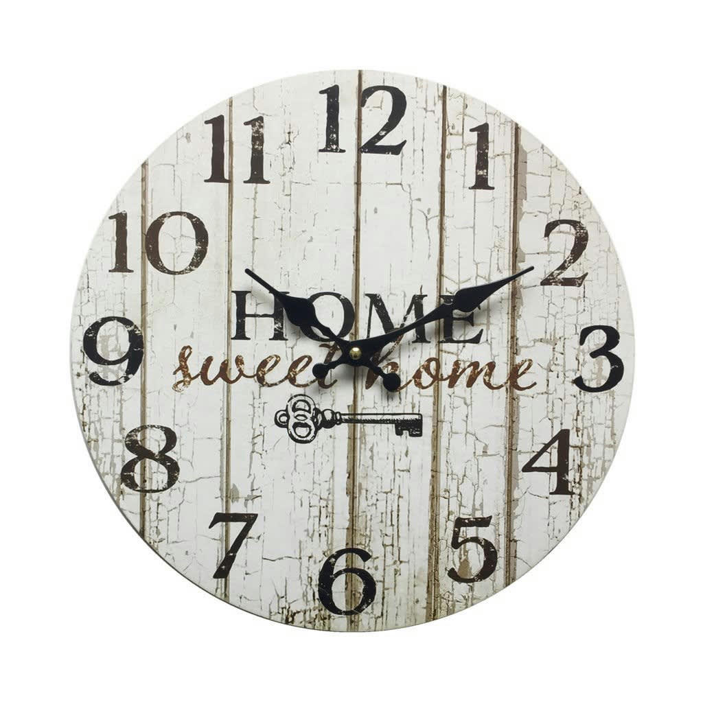 - Horloge murale effet bois noir et blanc ø 33,8 cm