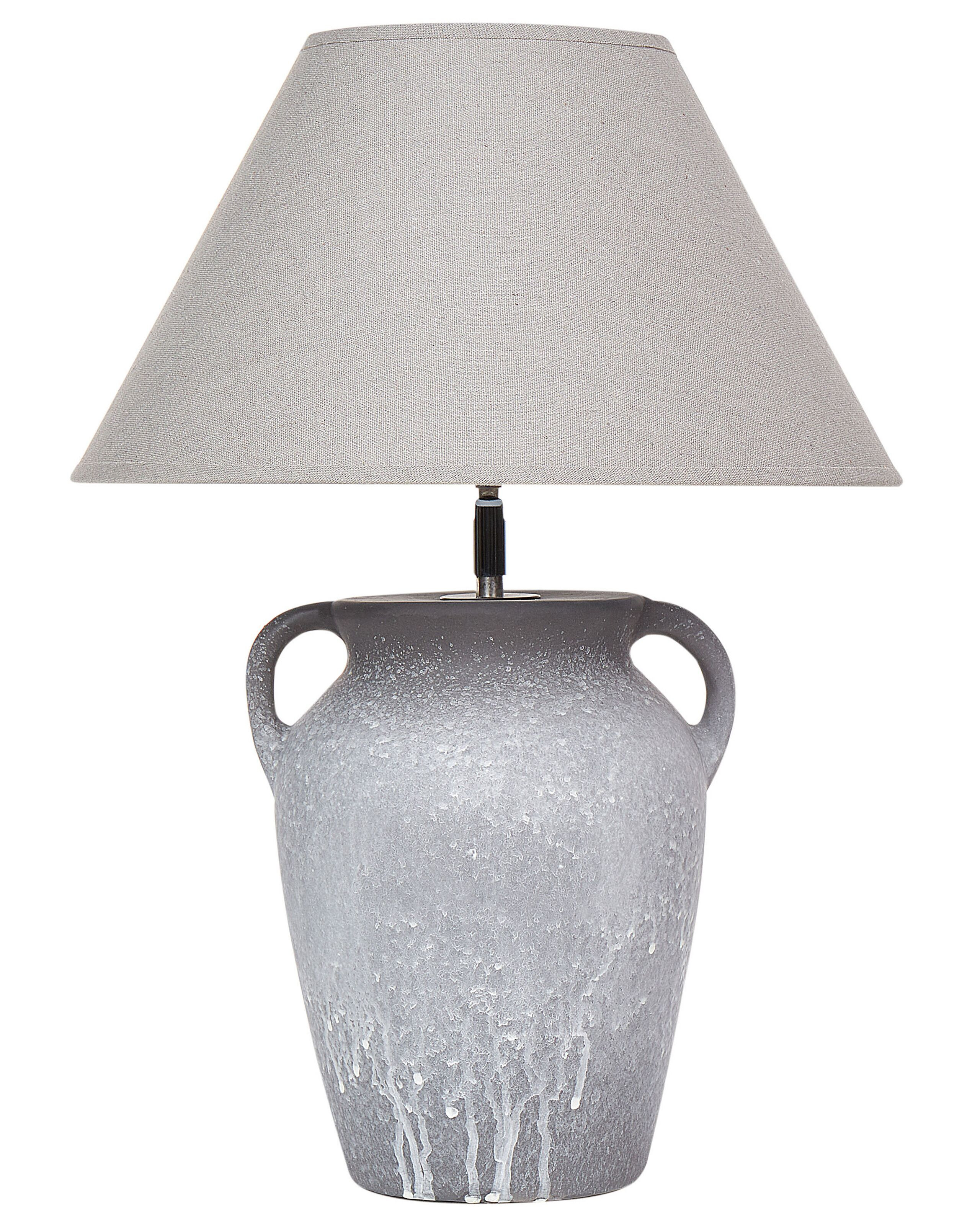 Lampa stołowa ceramiczna regulowany klosz szara