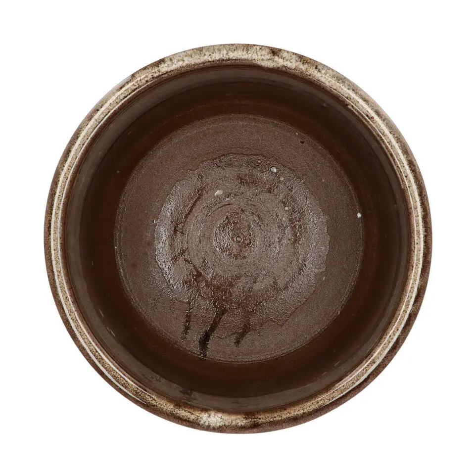DK Design Bloempot Brown Glaze - taupe - D21 x H24 cm - glanzend