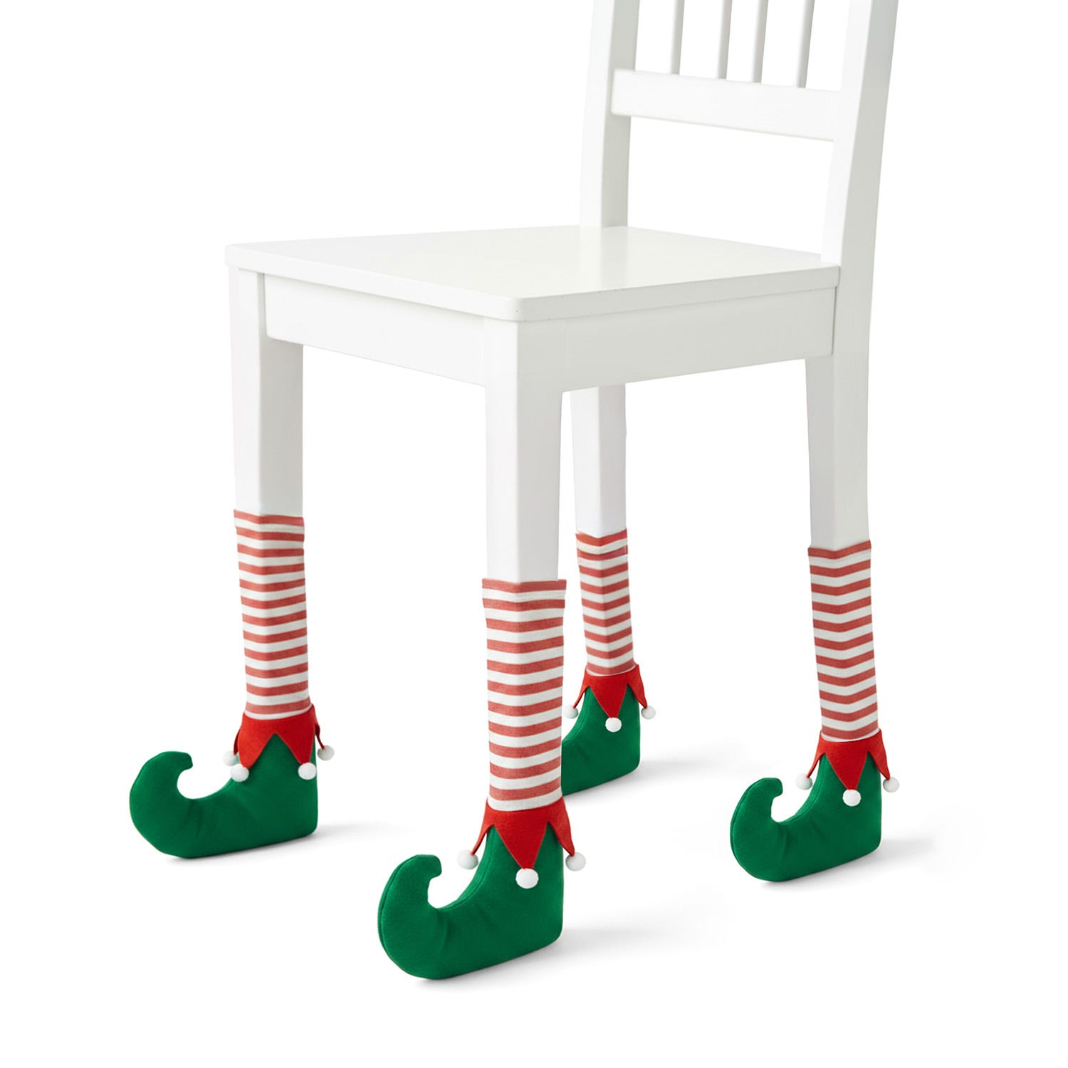Set 4 coperture gambe sedia elfo natalizio