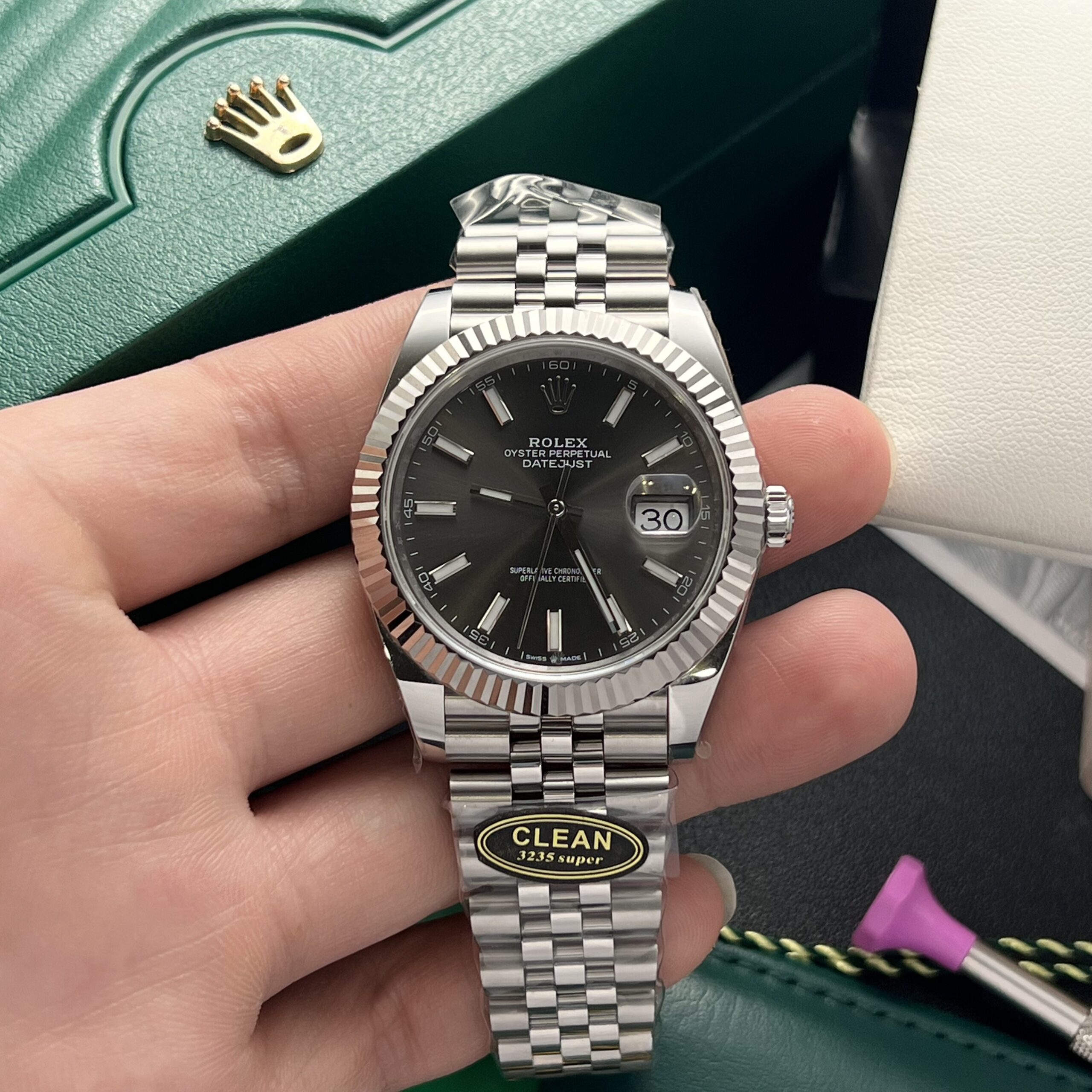 Rolex Datejust 126334 904L Steel Grey Dial 41mm Jub Super Clone