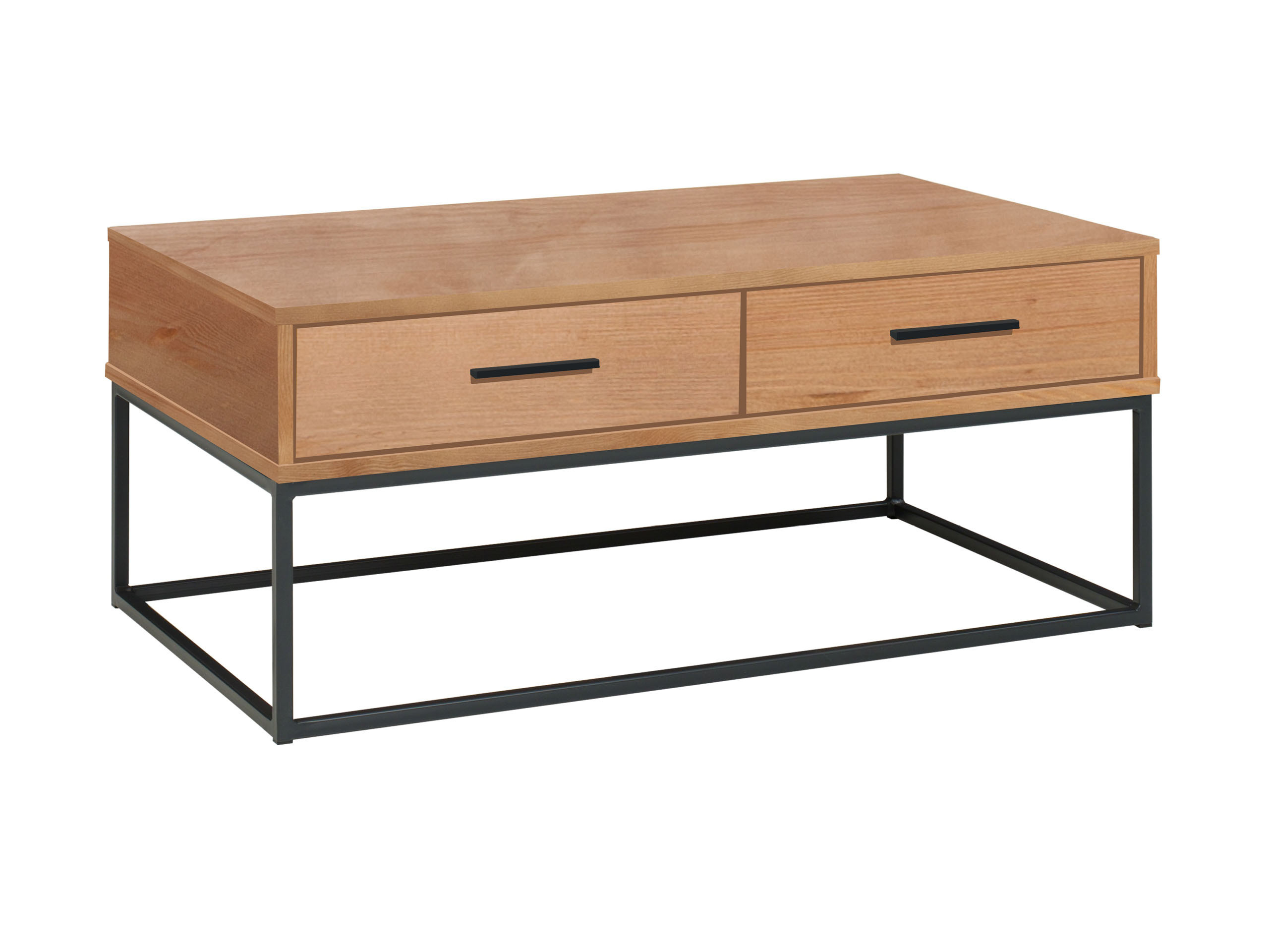 Ława 120 cm Sydney I drewniana loft 4 szuflady, kolor dębowy