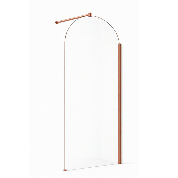 Paroi de douche italienne flûtée - 120 x 195 cm - Cuivre brossé - SIENA