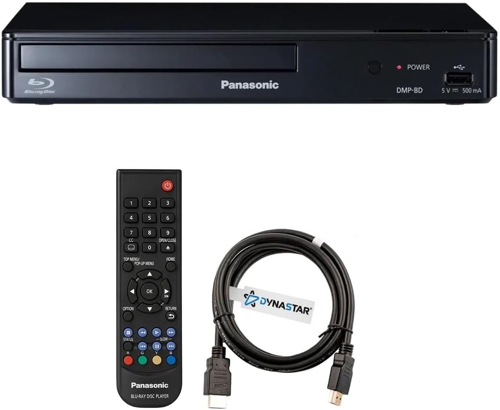 Region Free Blu-Ray Player Compatible with Panasonic DMP-BD Multi Region Code Free | Blu-Ray Regions A  B  C | DVD Regions 0-8 with Dynastar 6FT HDMI Bundle