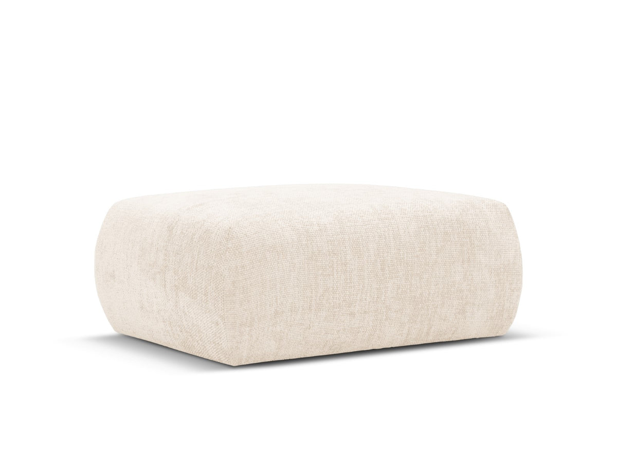 Cosmopolitan Design Poef Matera chenille, lichtbeige - 68x86x40cm