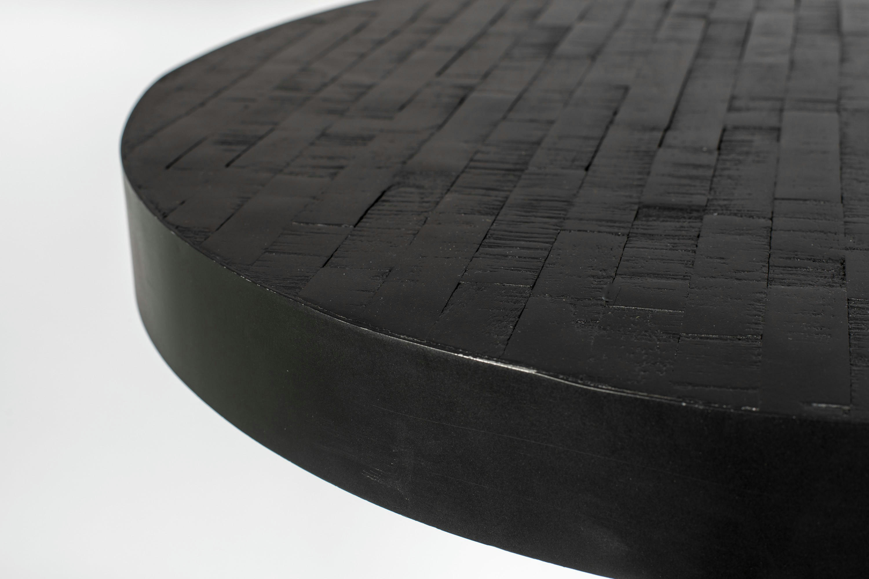 MAZE - Table de comptoir ronde en bois noir