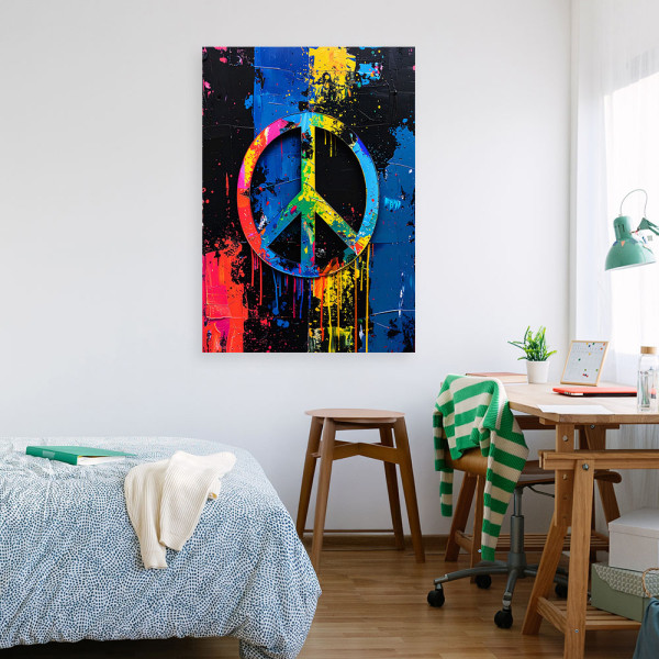 Obraz młodzieżowy, Banksy Symbol Pokoju Graffiti Street Art 20x30