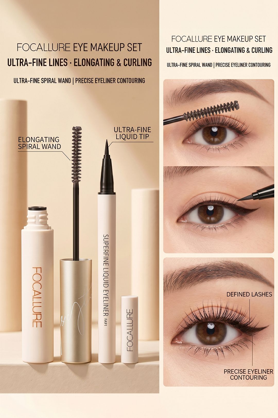 SHEONLY 2PCS Liner Ink Pen Eyeliner & Mascara Waterproof