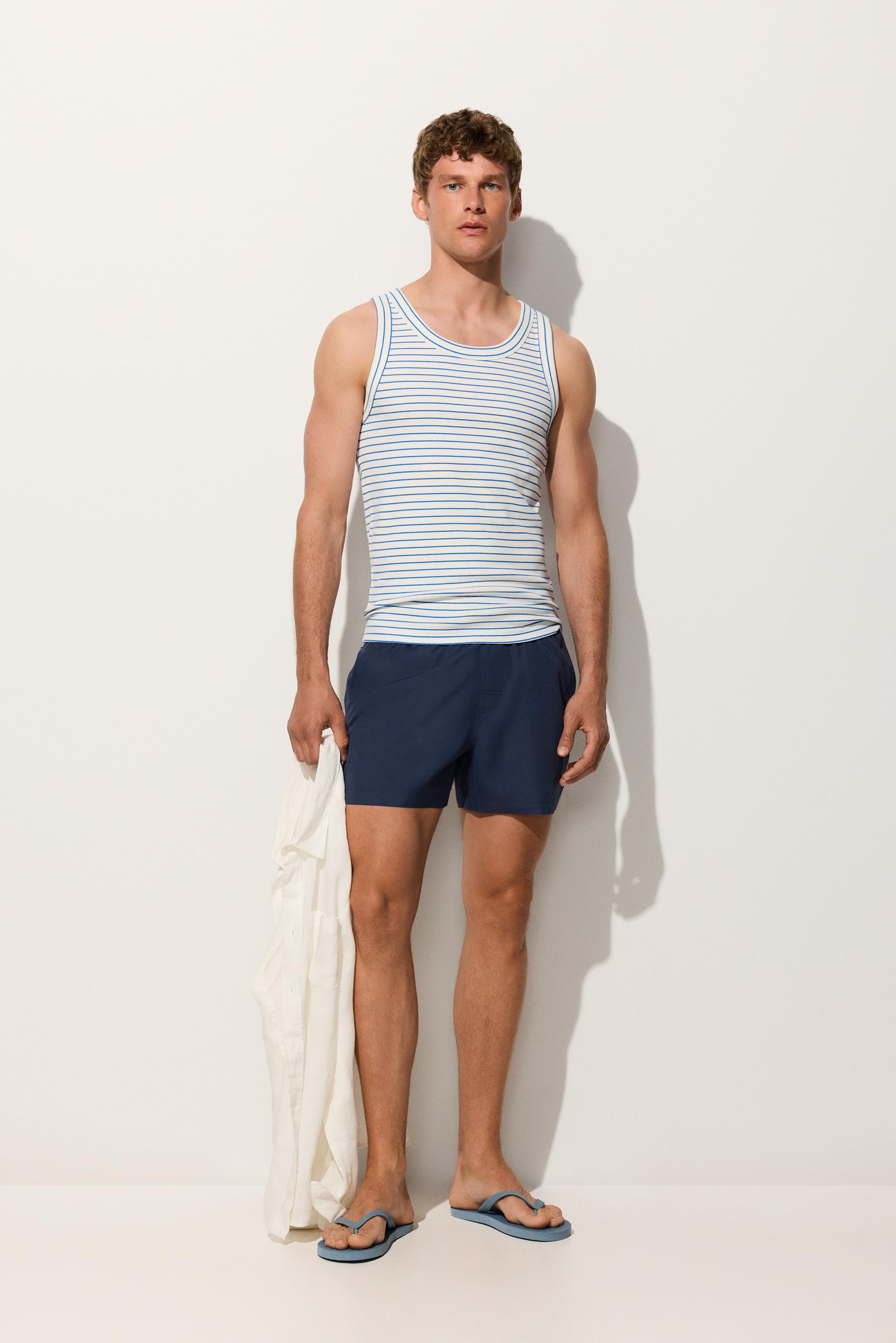 Hombre | Camiseta rayas azules rib tirantes