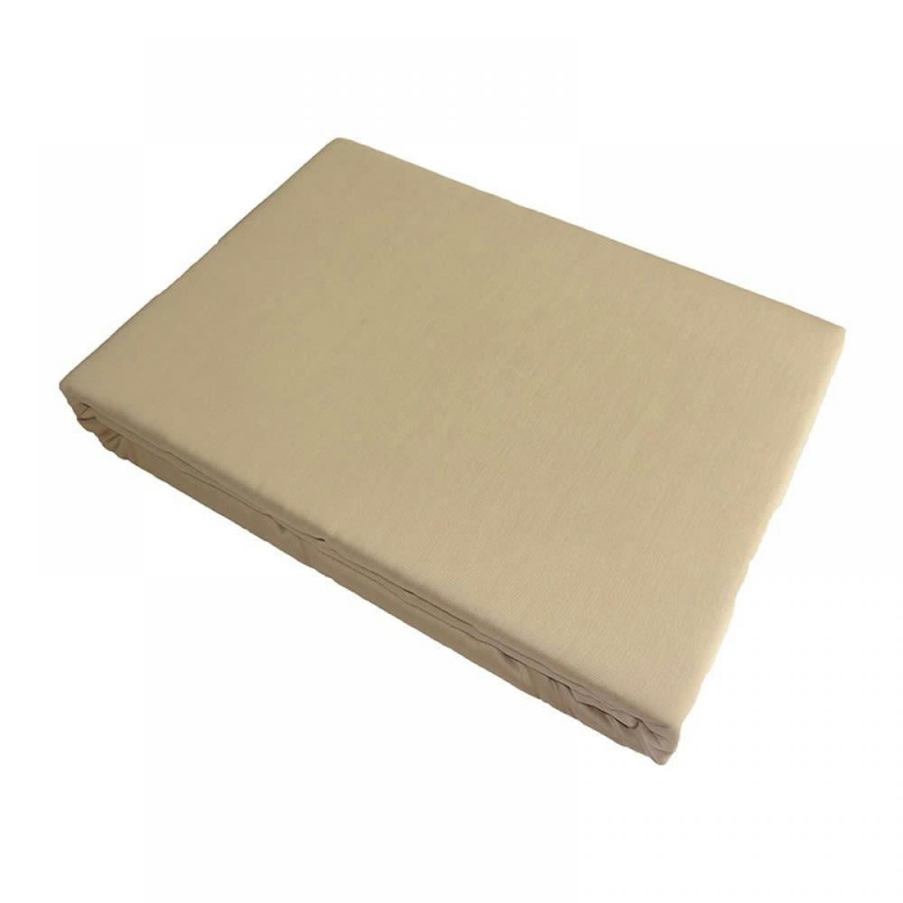 GAMME UNIS SATIN - Drap plat satin de coton 240x300 cm beige